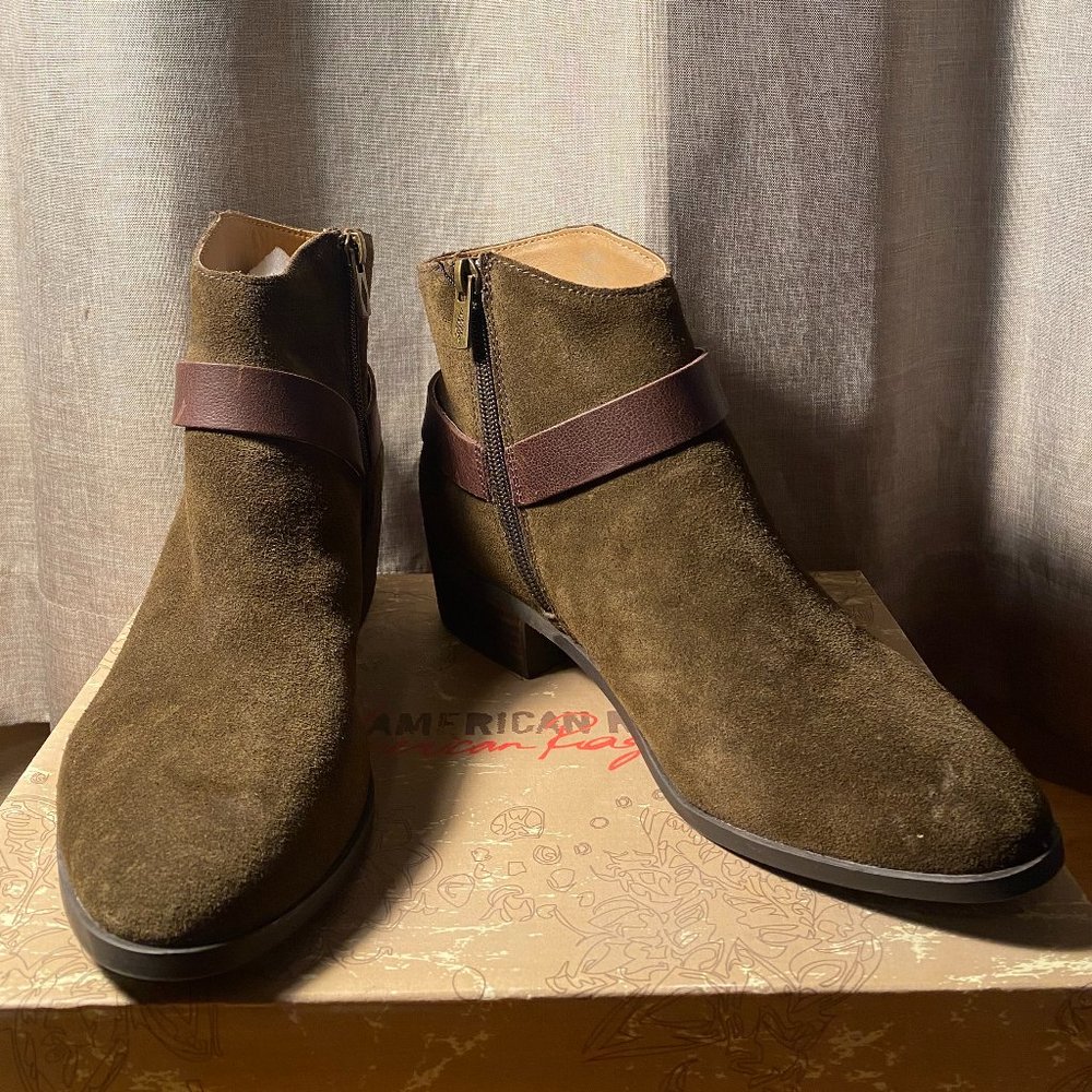 American Rag Briana Ankle Olive Boots Size 8.5